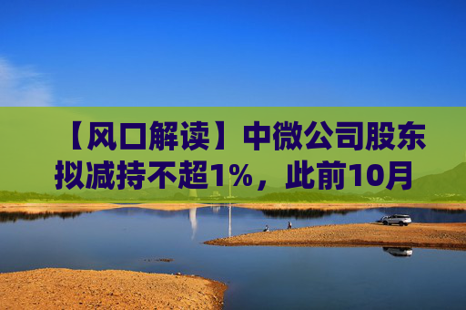 【风口解读】中微公司股东拟减持不超1%，此前10月亦披露减持公告