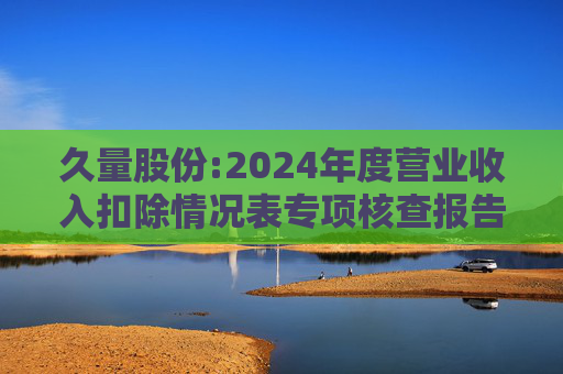 久量股份:2024年度营业收入扣除情况表专项核查报告