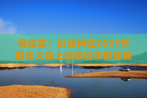 杨德龙：巴菲特在2025年股东大会上透露出来的重要投资机遇