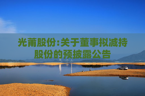 光莆股份:关于董事拟减持股份的预披露公告