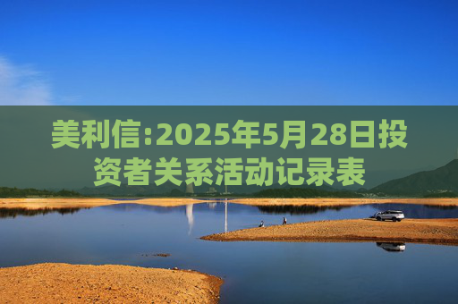 美利信:2025年5月28日投资者关系活动记录表