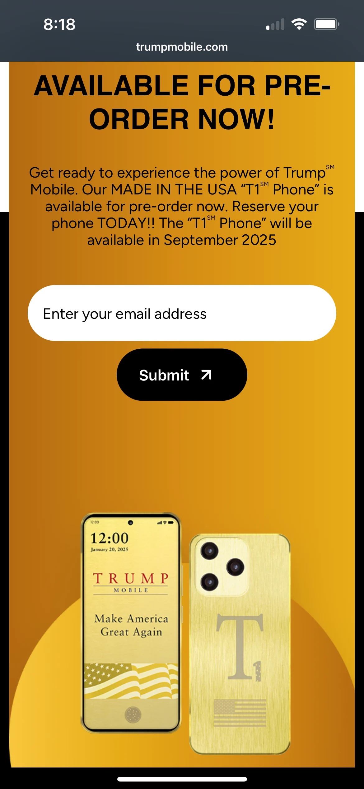 特朗普家族高调进军美国通信市场!“总统手机”499美元,月费47.45美元 第1张 特朗普家族高调进军美国通信市场!“总统手机”499美元,月费47.45美元 第1张