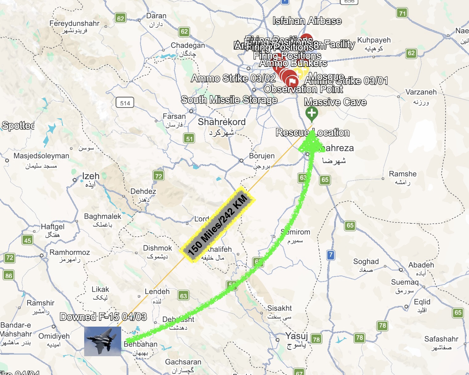 美国军事博主：F-15获救飞行员24小时内跋涉了150英里  第1张